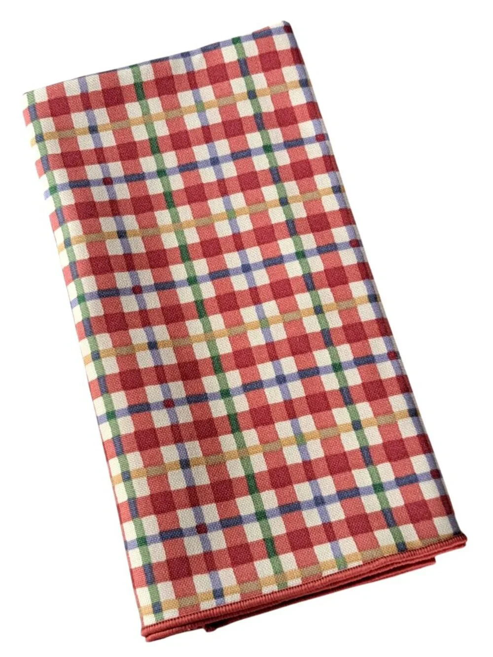 Longaberger Fabric napkins set of 2 in Cherry Red Plaid Pattern NEW